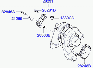 ТУРБОКОМПРЕССОР HYUNDAI ix35 282312F350/53039880358 Турбина для IX35/TUCSON 14 с мотором 2,0 (100кВ) (CZECH PLANT-EUR) Дата выпуска мотора:c 09.2013 Модель:ITW52EC5G Двигатель:KU77;2.0 л.;100 кВ-136 л